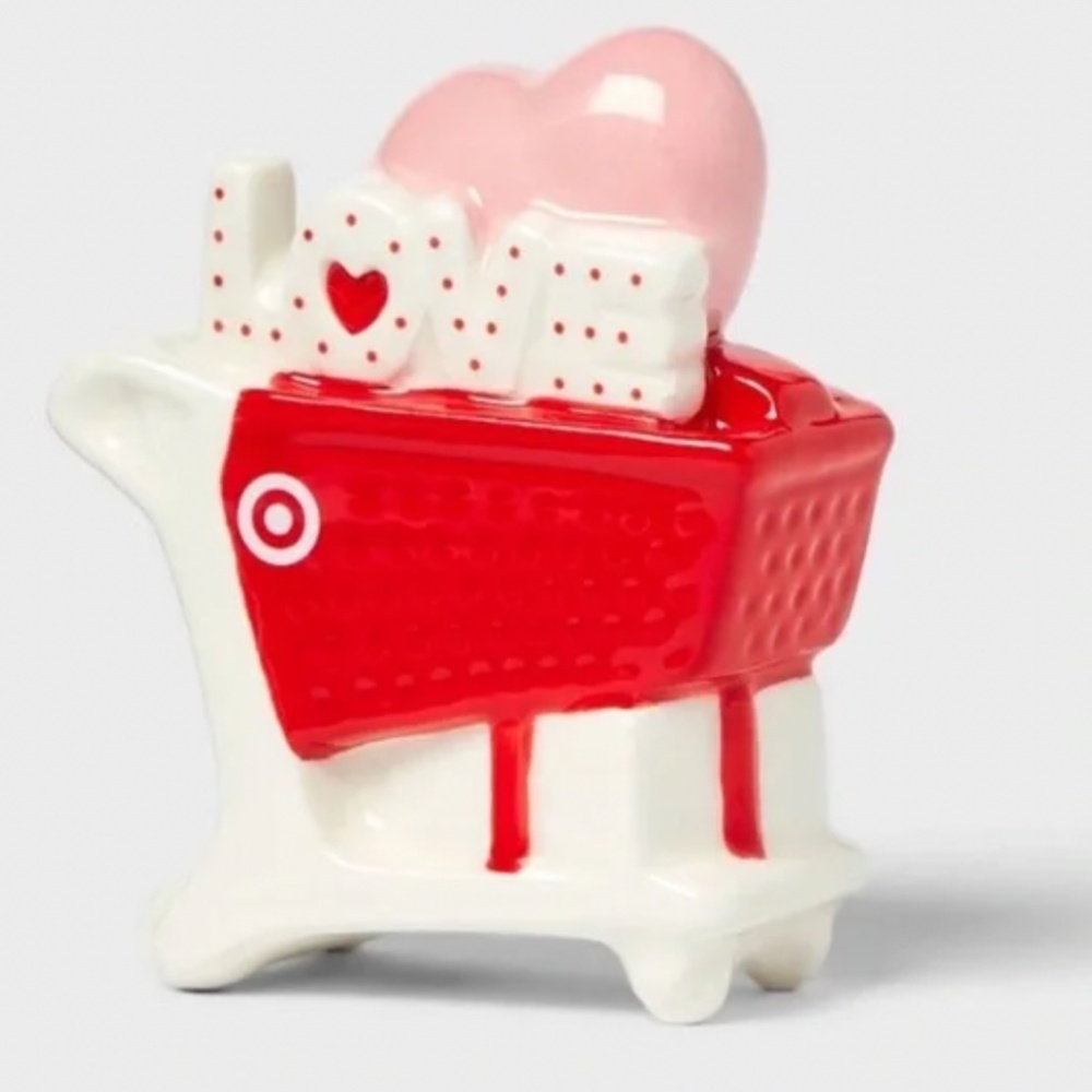 NEW Target Spritz Valentine's Day Target Red Shopping Cart Ceramic Decor